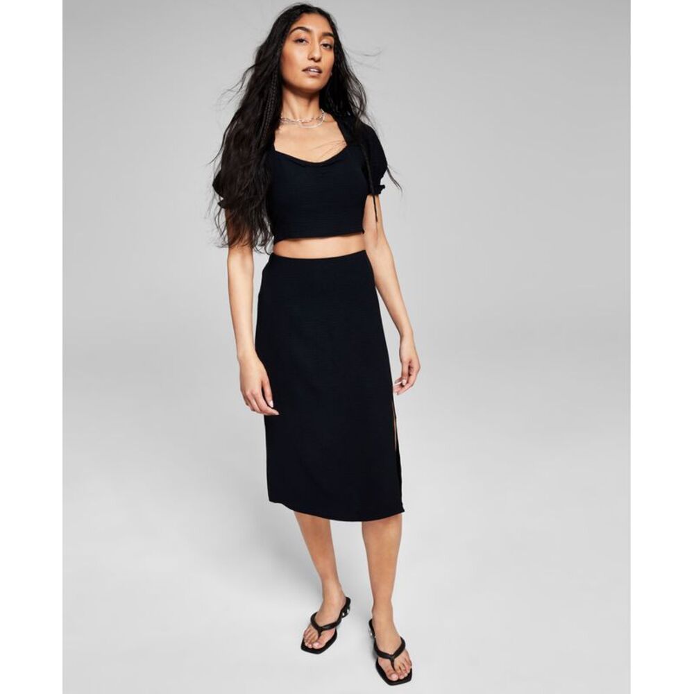 And Now This Now This Womens Side Slit Midi Skirt